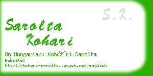 sarolta kohari business card